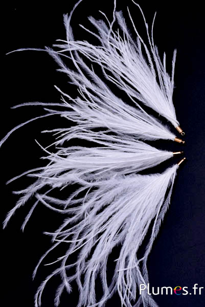 Pendentif autruche - 9-12 cm - blanc